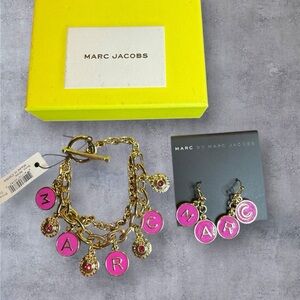 Marc Jacobs Gold Bracelet with Pink Charms